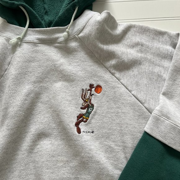 Gray Space Jam Color Block Hoodie with Drawstrings - Picture 2 of 9